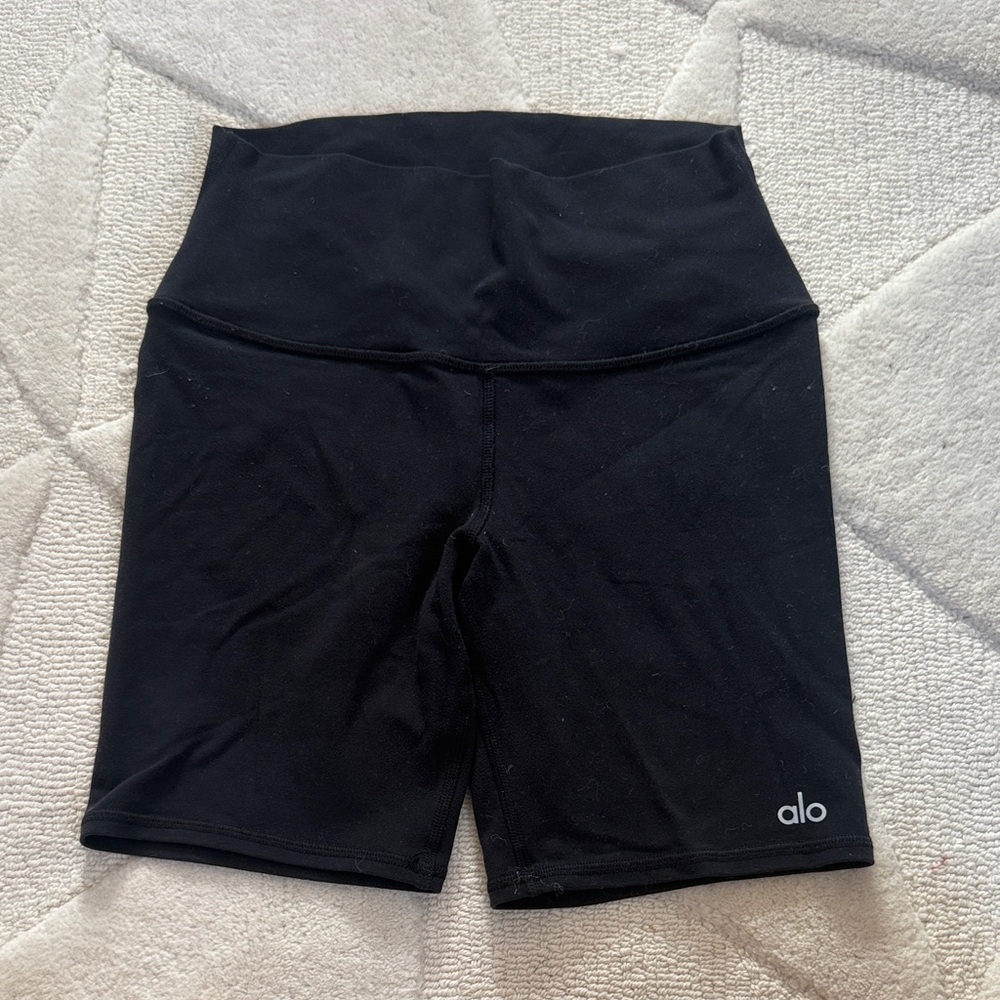 ALO Yoga Black High-Rise Bike Shorts